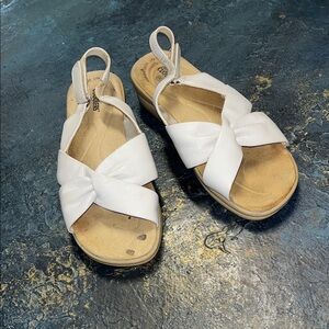 Elegant White Leather Sandals